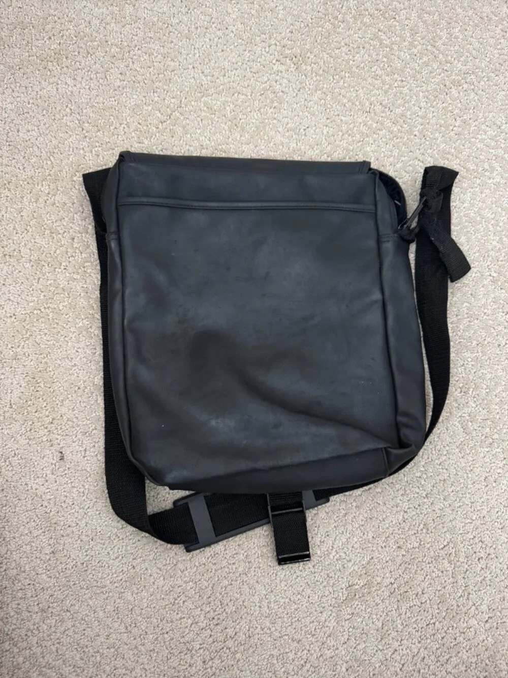 YSL Parfums Messenger Bag Black Yves Saint Laurent Multi Pocket Vintage Faux Lea